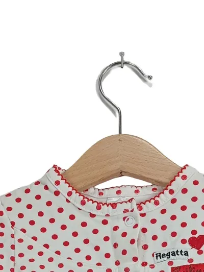 Dirkje Baby Langarmshirt Gr. 62 Weiß Rot Gepunktet Mädchen