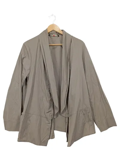 Sallie Sahne Damen Leichte Jacke Gr. 42/XL Grau Baumwolle Cardigan
