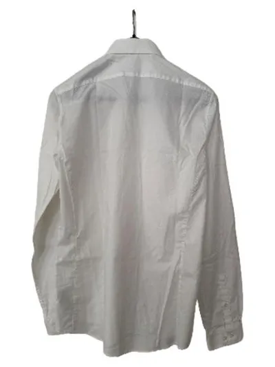 Calvin Klein Herren Business Hemd Langarm Uni Weiß Gr. L Baumwolle