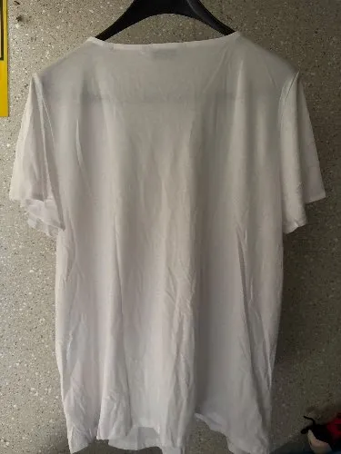 Essentials by Tchibo Damen T-Shirt Gr. 46/3XL Weiß Lochmuster Spitze Kurzarm