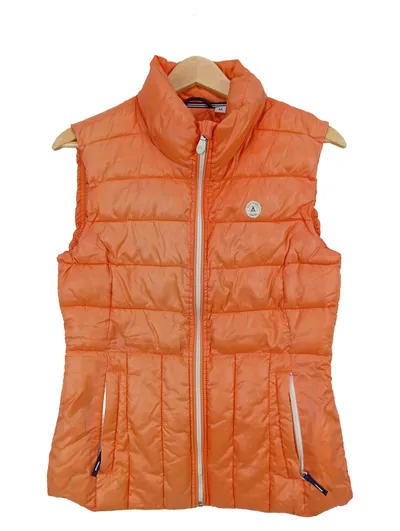 Gaastra Damen Steppweste Gr. M Orange Ärmellos Freizeit Sportlich Weste