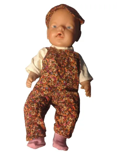 Zapf Creation Babypuppe 41cm mit Blumen Latzhose Mütze Vintage