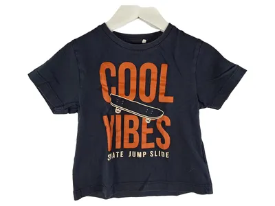 NAME IT Kinder T-Shirt Skateboard Print Gr. 98 Blau Orange Kurzarm