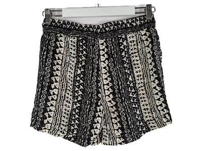 Boule Damen Shorts Ethno Muster Raffungen Schwarz Gr. 38 Freizeit Viskose