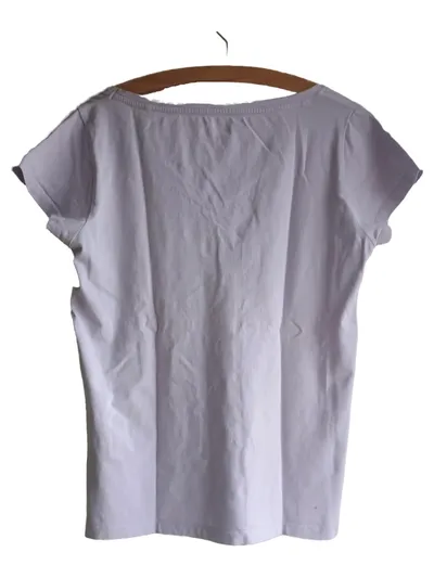 Designers Damen T-Shirt V-Ausschnitt Lila Gr. L Basic Baumwolle