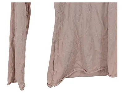 Campus Damen Langarmshirt Rosa Gr. S Basic V-Ausschnitt Baumwolle
