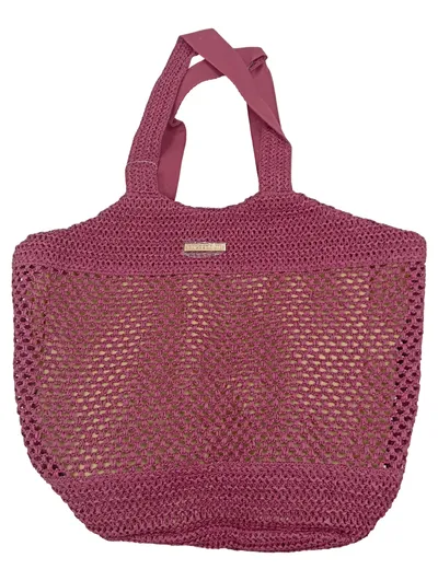 Calzedonia Beachwear Häkel Strandtasche Rosa Bohemian Netztasche Damen
