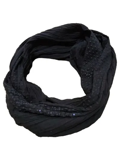CECIL Damen Loop Schal Elegant Pailletten Schwarz Uni 45x75cm