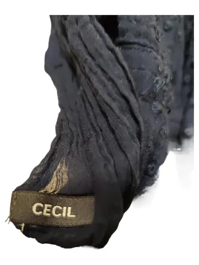 CECIL Damen Loop Schal Elegant Pailletten Schwarz Uni 45x75cm