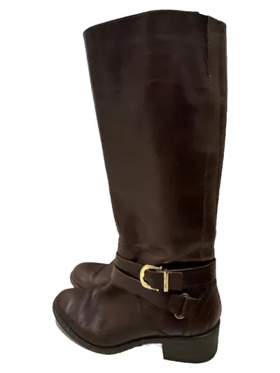 5th Avenue Damen Leder Stiefel Braun Gr. 38 Reißverschluss Klassisch Alltag