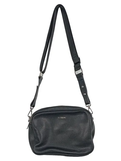 L.Credi Damen Umhängetasche Leder Schwarz Crossbody Bag Schultertasche