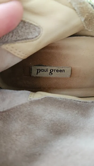 Paul Green Damen Stiefelette Leder Beige UK 6 Chunky Sohle Casual