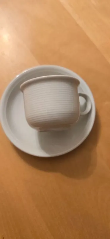 Thomas Trend Kaffeetasse mit Untertasse Weiß Porzellan Rillendekor