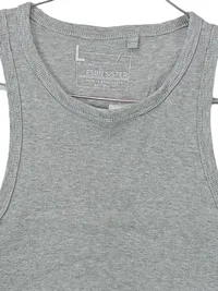 FB Sister Damen Crop Top Tanktop Grau Rippstrick Gr. L 2