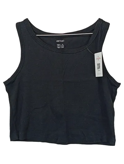 Esmara Damen Top Crop Top Schwarz Rippstrick Gr. 44/46 XXL Basic