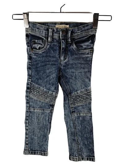 Kinder Jeans Biker-Stil Gr. 98 Denim Hose Blau Regular Fit