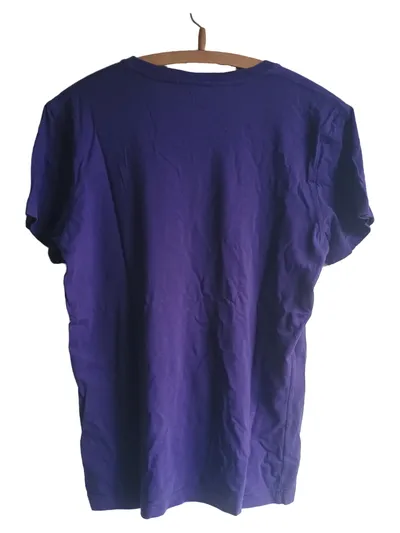H&M L.O.G.G. Herren T-Shirt V-Ausschnitt Gr. M Lila Baumwolle Basic