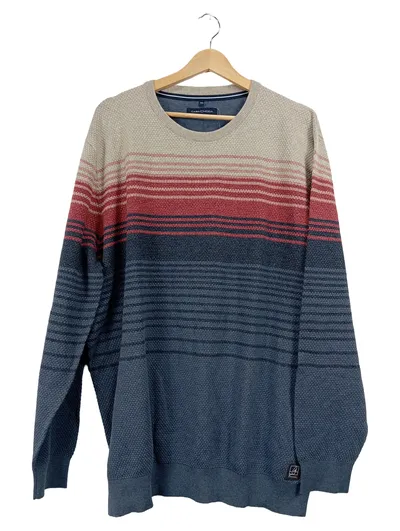 CASAMODA Herren Pullover Strick Gestreift Gr. 3XL Beige Rot Blau