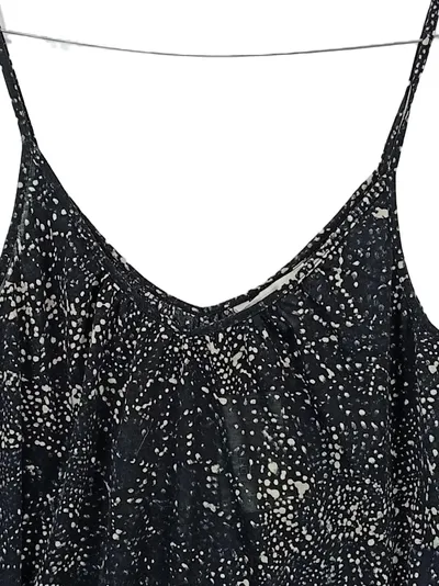 H&M Conscious Damen Top Spaghettiträger Gr. M Schwarz Animal Print