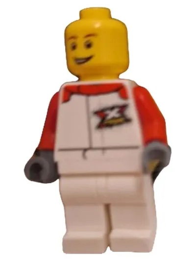 LEGO Xtreme Rennfahrer Minifigur Kinder ab 6 Jahre rot weiß