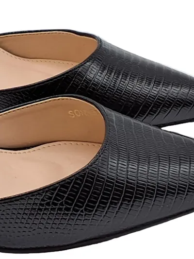 RAID Damen Slingback Pumps Schwarz Kroko-Optik Gr. 40 Blockabsatz Elegant