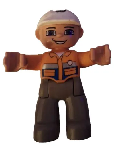LEGO Duplo Bauarbeiter Figur Kinder ab 24 Monate mit Helm orange Weste