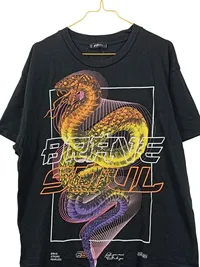 FB Sister Damen T-Shirt Schlangen Print Schwarz Gr. L Streetwear 2
