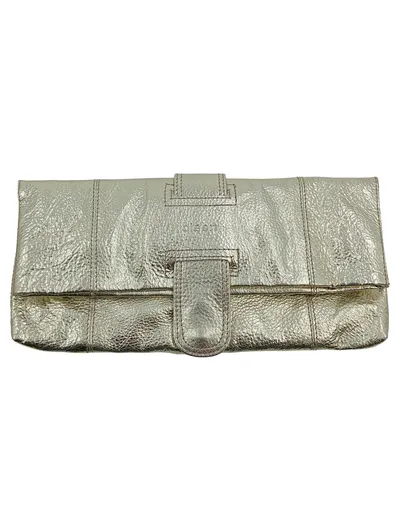 Olsen Damen Clutch Tasche Gold Metallic Leder Abendtasche Glamourös