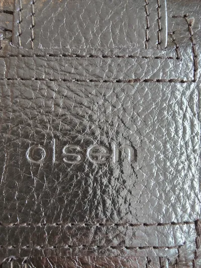 Olsen Damen Clutch Tasche Gold Metallic Leder Abendtasche Glamourös