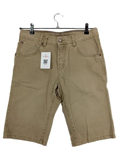 Tom Tompson Denim Herren Cargo Shorts Khaki Beige Baumwolle S W32