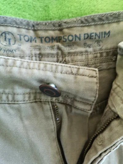 Tom Tompson Denim Herren Cargo Shorts Khaki Beige Baumwolle S W32