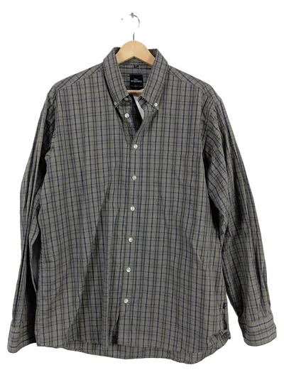 Engbers Herren Business Hemd Kariert Langarm Gr. 41/42 Grau