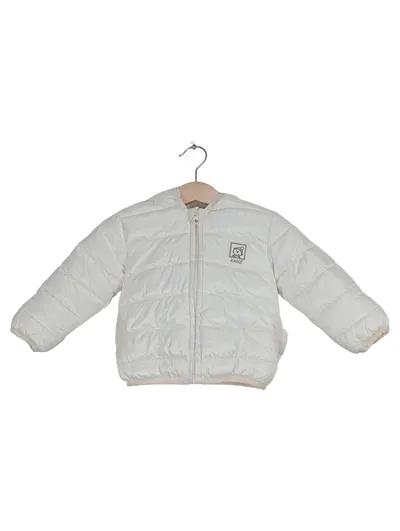 KANZ Baby Steppjacke Gr. 68 Weiß Kapuze Winterjacke Polyester