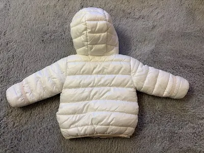 KANZ Baby Steppjacke Gr. 68 Weiß Kapuze Winterjacke Polyester