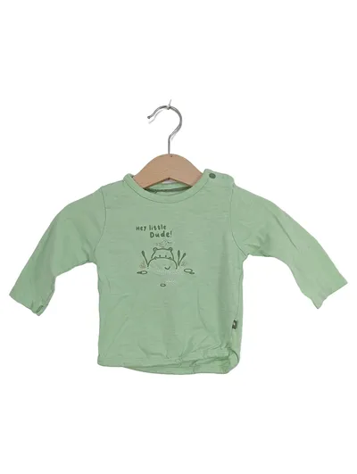 Staccato Baby Langarmshirt Gr. 56 Grün Frosch Stickerei Baumwolle