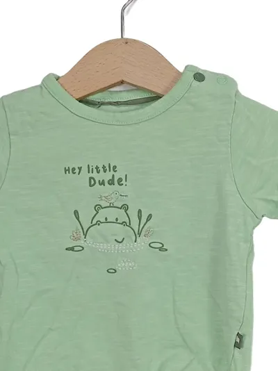 Staccato Baby Langarmshirt Gr. 56 Grün Frosch Stickerei Baumwolle