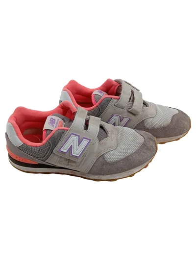 New Balance 574 Kinder Sneaker Gr. 34 Grau Pink Klettverschluss