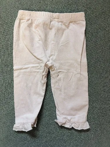 Ding Dong Baby Jogginghose Mädchen Gr. 62 Weiß Rüschen Baumwolle