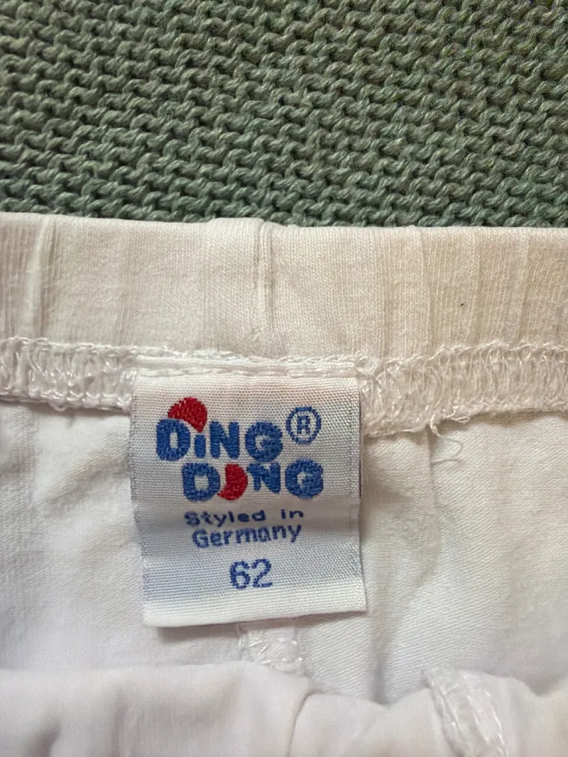 Ding Dong Baby Jogginghose Mädchen Gr. 62 Weiß Rüschen Baumwolle 3