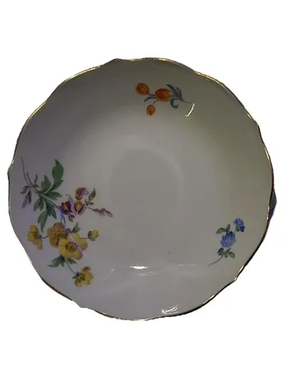 Meissen Neuer Ausschnitt Unterteller Streublumen Porzellan weiß 11 cm