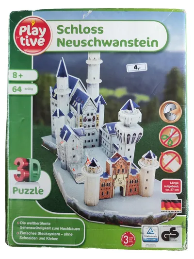 Playtive 3D Puzzle Schloss Neuschwanstein 64 Teile Stecken ab 8 J.