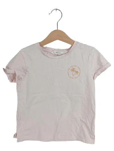 MNG Collection Mädchen T-Shirt Gr. 128 Rosa Palmenprint Sommer