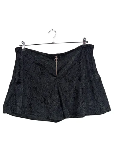 Outer Vision Damen Samt Shorts Minirock Schwarz Gr. XXL/44 Reißverschluss