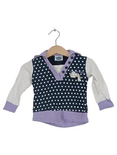 Primigi Baby Pullover Mädchen Gr. 62 gepunktet Schleife Lila Blau