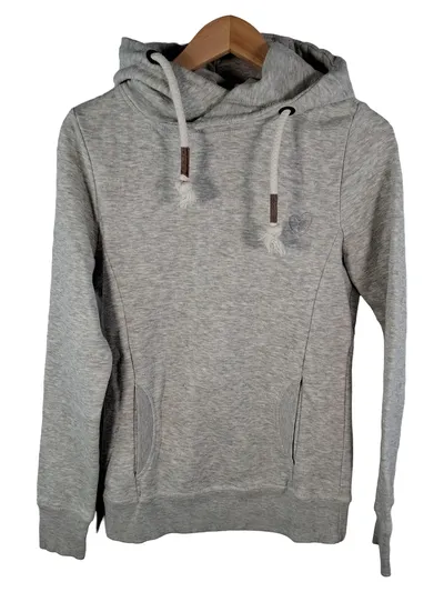 Eight2Nine Damen Kapuzenpullover Hoodie Gr. S Grau Meliert Baumwolle Freizeit