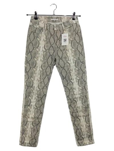 Place du Jour Damen Stoffhose Schlangenmuster Gr. 38 Beige Animal-Print