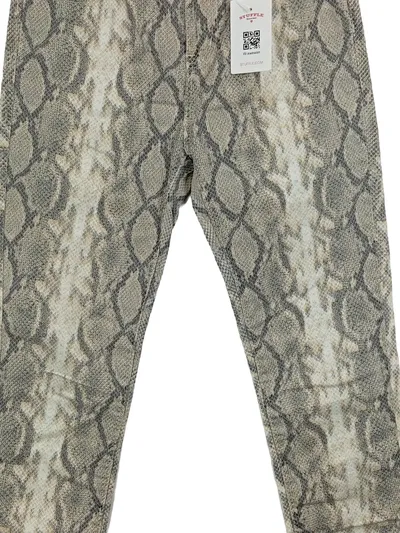 Place du Jour Damen Stoffhose Schlangenmuster Gr. 38 Beige Animal-Print