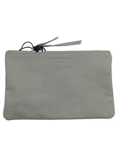 Liebeskind Berlin Clutch Leder Tasche Grau Damen 23x14cm Alltag Minimalistisch