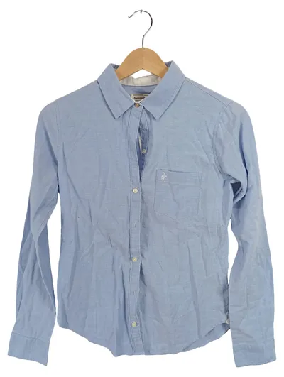 Abercrombie & Fitch Damen Business Hemd Langarm Blau Gr. XS Baumwolle