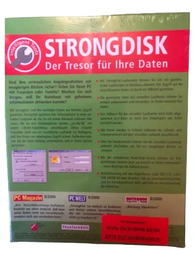StrongDisk Intelligent Tools PC Daten Tresor Verschlüsselung Software